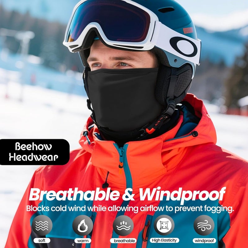 Beehow Store Neck Gaiter Windproof Winter Ski Mask Face Scarf for Men Women Fleece Lining for Skiing Hiking Running Motorcycling - Image 3